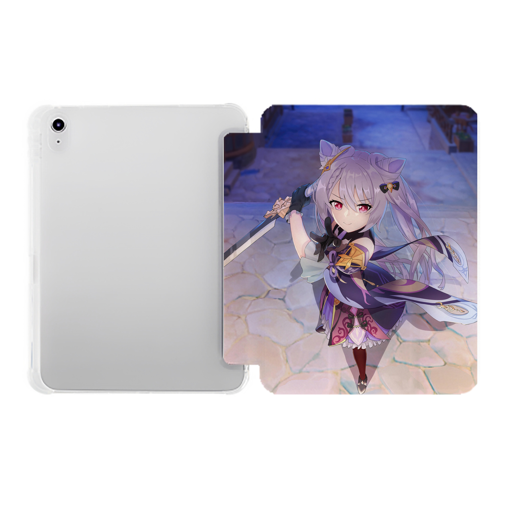 げんし神 genshin IPad ケース ペン収納付き 三つ折りスタンド PUレザー×シリコン 対応機種9.5/10.5/10.9インチ